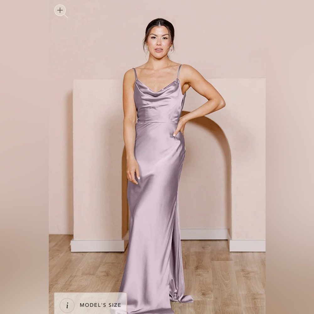 Revelry bridesmaid satin dress, Lilac, Size 6, Petite length